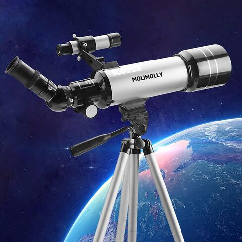 MOLIMOLLY Telescope for Kids Beginners Adults, 70mm Aperture 400mm AZ Mount Portable Astronomical Refractor Telescope,Adjustable Height Tripod Travel Telescope with Backpack,Smartphone Adapter in Kuwait