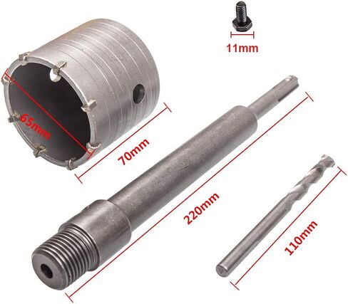 CertBuy 2 1/2 Inch Concrete Hole Saw with SDS Plus Shank, 65mm Wall Hole Saw Drill Bit for Brick Concrete Cement Stone in Saudi Arabia