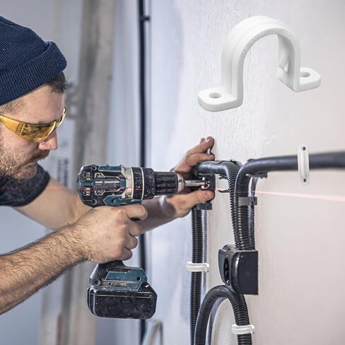 10 قطع مشبك حزام أنبوب على شكل حرف U، مشبك حزام أنبوب القناة، 2 حزام قناة فتحتين لمشبك أنابيب PVC، مشبك أشرطة أنابيب PVC 0.78 بوصة، لأنابيب PVC، والكابلات، والقناة (بدون براغي) in Kuwait