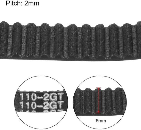 Pnzxi 10pcs 110-2GT-6 Timing Belt Length= 110mm Width=6mm Rubber Closed Loop GT2 110mm Timing Belt for 3D Printer in Kuwait