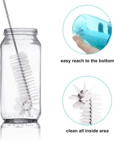 4 PCS Kitchen Cleaning Bottle Brushes Set, Multipurpose Bottle Cleaner Brush with Durablel Flexible Handles, Bottle Brushes for Cleaning Pipe, Straw, Decanter, Spouts, Tube and More in Kuwait