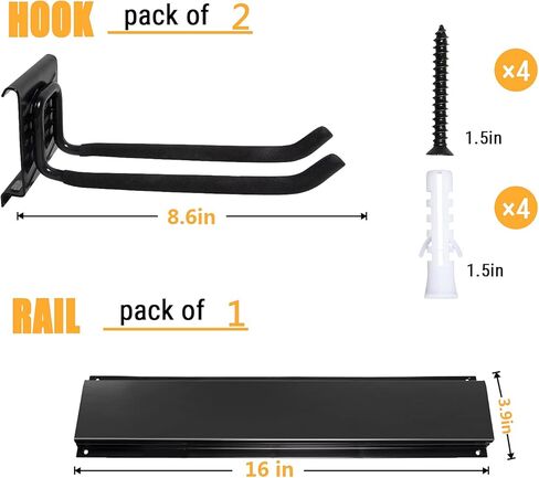 رف تخزين الأدوات الثقيلة من ألترا وول حامل الحائط، منظم للجدار في المرآب رف تخزين مع خطافين لساحة الحديقة in Kuwait