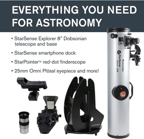 Celestron – StarSense Explorer 8-inch Dobsonian Smartphone App-Enabled Telescope – Works with StarSense App to Help You Find Nebulae, Planets & More – 8" DOB Telescope – iPhone/Android Compatible in Saudi Arabia