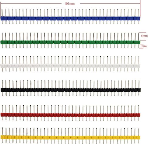 OCR 60 قطعة 2.54 مللي متر 40Pin الانفصالية PCB مجلس ذكر دبوس رأس موصل صف واحد لاردوينو درع أزرق أسود أخضر أبيض أحمر أصفر 6 ألوان in Kuwait