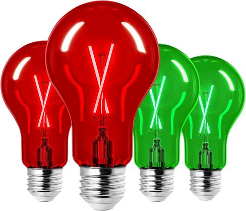 EDISHINE لمبة إضاءة زجاجية برتقالية أرجوانية، 8W A19 لمبة إضاءة LED قابلة للتعتيم، لمبة LED برتقالية أرجوانية Edison LED لتزيين الهالوين، الشرفة، ديكور بار الحفلات، قاعدة E26، قائمة UL، 4 عبوات in Kuwait