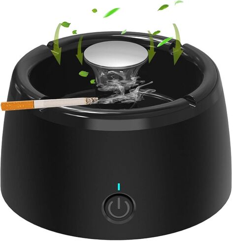 اي ليفي منفضة سجائر الكترونية 2 في 1 متعددة الوظائف بدون دخان قابلة لاعادة الشحن بمنفذ USB مع فلتر، مثالية للمنزل والمكتب والسيارة (اسود) in Kuwait