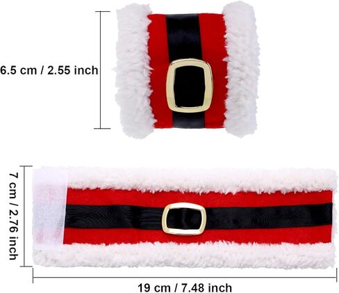 Leinuosen 10 Pieces Christmas Napkin Rings Holders Napkin Band with Santa Belt Design for Party Dinner Table Decoration in Kuwait