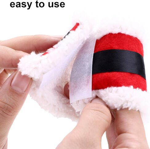 Leinuosen 10 Pieces Christmas Napkin Rings Holders Napkin Band with Santa Belt Design for Party Dinner Table Decoration in Kuwait