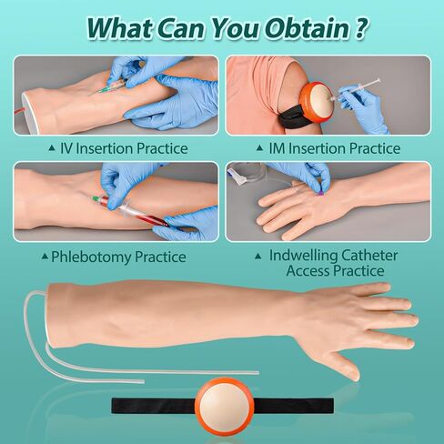 مجموعة أدوات التدريب على الوريد من MedEduQuest لطلاب التمريض، مجموعة تمارين الفصد خالية من اللاتكس مع حقيبة محمولة (للاستخدام التعليمي فقط) in Kuwait