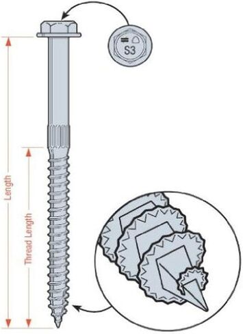 براغي بُنِّية لسمبسون ZD043015 125 قطعة 1/4X3-1/2 Wd Screw in Saudi Arabia