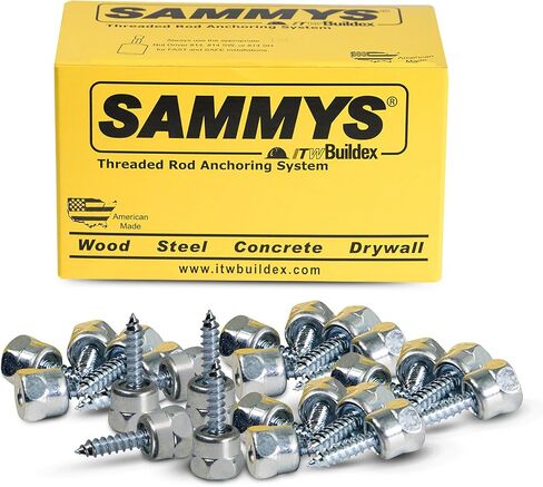 Everflow Sammys 8007957-25 GST 10 3/8 بوصة برغي عمودي ملولب مرساة مصممة للخشب، سهلة الاستخدام، لا تحتاج إلى ثقب مسبق، فولاذ مع لمسة نهائية من الزنك، طول المسمار 1/4 × 1 بوصة - (عبوة من 25 قطعة) in Kuwait
