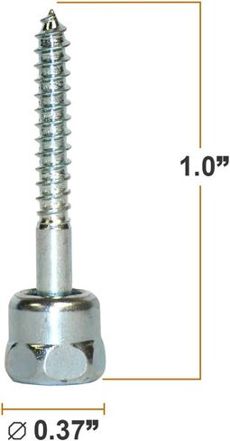 Everflow Sammys 8007957-25 GST 10 3/8 بوصة برغي عمودي ملولب مرساة مصممة للخشب، سهلة الاستخدام، لا تحتاج إلى ثقب مسبق، فولاذ مع لمسة نهائية من الزنك، طول المسمار 1/4 × 1 بوصة - (عبوة من 25 قطعة) in Kuwait