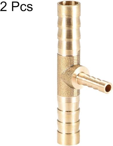 Uxcell Tee النحاس المناسب المخفض 3 طرق، تناسب معرف خرطوم 6 مم × 4 مم × 6 مم 2 قطعة in Kuwait