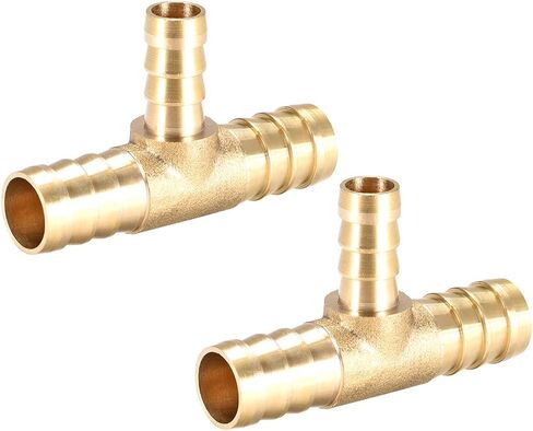 Uxcell Tee النحاس المناسب المخفض 3 طرق، تناسب معرف خرطوم 6 مم × 4 مم × 6 مم 2 قطعة in Kuwait