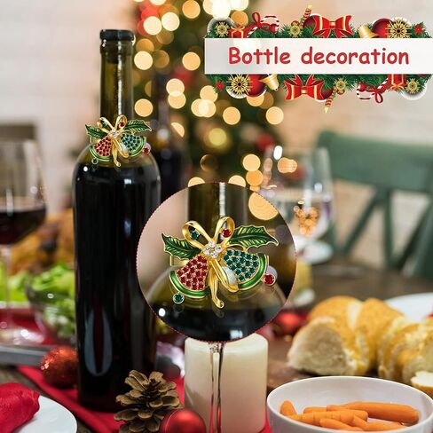 Christmas Napkin Rings Christmas Tree Napkin Ring Xmas Bell Napkin Ring Xmas Napkin Holder Metal Rhinestone Napkin Ring Serviette Buckle for Christmas Holiday Party Dinner Table Decor (Classic, 4 Pcs) in Kuwait