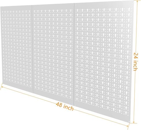 3 قطع من ألواح Pegboard المعدنية من TORACK لأدوات أدوات المرآب الجدارية ونظام تخزين Pegboard لمنضدة العمل والمتجر ومجموعة لوحة تنظيم لوحة الوتد المعيارية (عبوة من 3 قطع، رمادي) in Kuwait