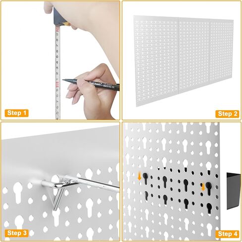 3 قطع من ألواح Pegboard المعدنية من TORACK لأدوات أدوات المرآب الجدارية ونظام تخزين Pegboard لمنضدة العمل والمتجر ومجموعة لوحة تنظيم لوحة الوتد المعيارية (عبوة من 3 قطع، رمادي) in Kuwait