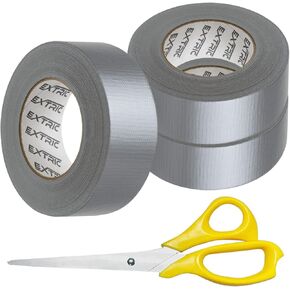 EXTRIC Duct Tape, Silver Duct Tape, 2 inch x 60 Yard, 3 Rolls, Heavy Duty Tape, Waterproof Tape - Includes Scissors in Kuwait