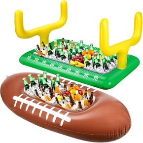 Leitee 2 Pcs Inflatable Football Drink Cooler Football Party Decoration Inflatable Football Field Cooler Ice Serving Bar Food Container for Sport Party Supplies Decorations(Black with Red) in Saudi Arabia