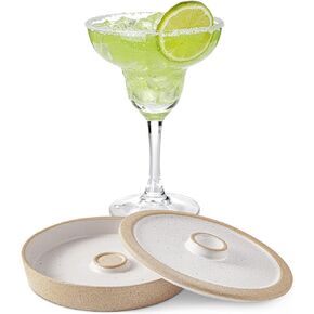Ceramic Margarita Salt Rimmer Set with Lid 5.5" - Salt Sugar Glass Rimmer for Cocktails - Home Bar Accessories for Tajin Seasoning - Rimmers for Drinks - Bartender Kit Tools - Bar Decor for Home