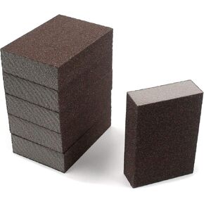 T Tulead Fine Sandpaper Blocks Emery Sanding Polishing Pads 240-320 Grit Sanding Sponge 6PCS for Wood,Plastic,Furniture