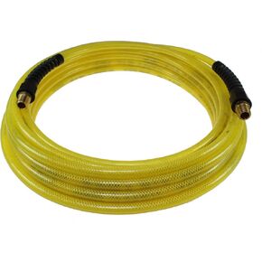 Coilhose Pneumatics PFE40504TY خرطوم هواء من البولي يوريثين المقوى المرن، معرف 1/4 بوصة، طول 50 قدم مع (2) 1/4 بوصة MPT تركيبات تخفيف الضغط القابلة لإعادة الاستخدام، أصفر شفاف in Kuwait