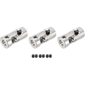 DMiotech 3 Pack 5mm to 5mm Inner Dia Rotatable Universal Steering Shaft U Joint Coupler L23 x D11 Coupler Connector W Screw for 3D Printer, CNC Machine in Kuwait