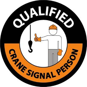 NMC HH127R Qualified Crane Signal Person Hard Hat Label in Kuwait