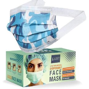 Disposable Face Masks 3 Ply With Ultra Soft Ear Loops - Beautifully Printed Single Use Breathable Protection Masks (100 Count (Pack of 1), Brown Bear)
