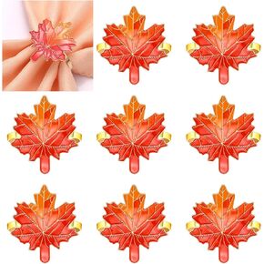 Thanksgiving Napkin Rings Set of 8 Fall Maple Leaf Pumpkin Turkey Napkin Holder Buckle Rings Thanksgiving Table Decorations Party Decor in Saudi Arabia