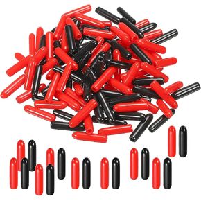 MECCANIXITY 50pcs Rubber End Caps Cover Assortment 2mm PVC Vinyl Screw Thread Protector for Screw Bolt Black Red in Saudi Arabia