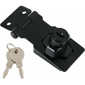 Alise Keyed Hasp Lock,2.5 Inch Safety Packlock Clasp Hasp Lock Latch with Lock, Black Door Hinge Lock with Keys Keyed Locking Hasp for Cabinets Closets Doors in Saudi Arabia
