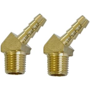 2 قطعة SOILD النحاس 1/4 "خرطوم بارب X 1/4 ذكر NPT النحاس الكوع 45 درجة وصلة أنابيب الموضوع in Kuwait