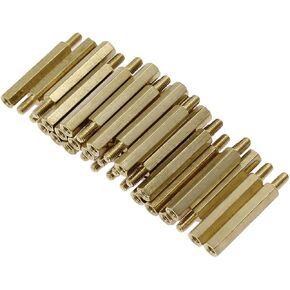 Augiimor 30PCS Male Female Hex Brass Spacer Standoff Screw Nut M3 x 25mm + 6mm PCB Motherboard Brass Standoff Hexagonal Spacer in Kuwait