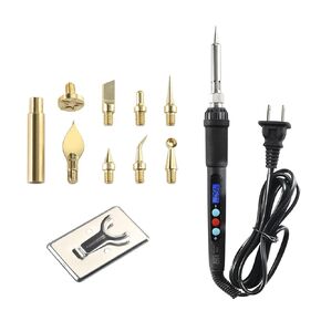 Imdinnogo 3D Printer Accessories Tool Kit Modify Finishing Tool Cleaning Needle Scarper: 1Pcs Soldering Iron with 8Pcs Brass Trimming Head 1Pcs Connector Bczamd