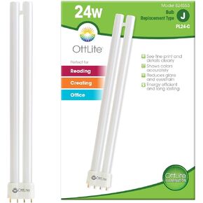OttLite 24W Replacement Light Bulb - Energy Efficient Compact Fluorescent Light Tubes, Bright Natural Daylight for Bedroom & Living Room, Low Heat & Glare Type C Lightbulb for Reduced Eyestrain in Kuwait