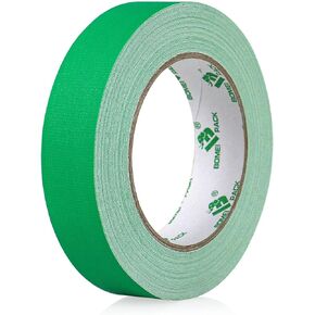شريط BOMEI PACK Green Gaffer، غير لامع غير عاكس، 1 بوصة × 30 ياردة بدون بقايا شريط لاصق ذاتي اللصق للتسمية والكابلات والمسرح واستوديو الصور والرسامين وإصلاح القنوات، عبوة واحدة in Kuwait