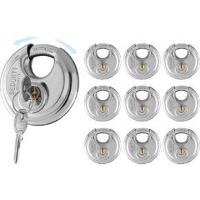 SEDORTI 20-Pack Disc Padlocks Keyed Alike, 2-3/4 inch Wide, Stainless Steel 304 Round Lock, Waterproof and Rustproof Storage Lock with Brass Keys, Ideal for Storage Unit Gate, Outdoor, Shed, Fence in Saudi Arabia