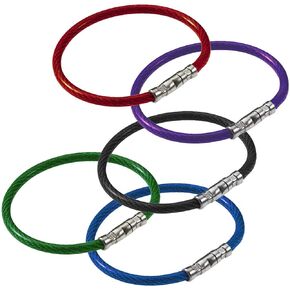 Lucky Line 5" Twisty Lock Key Ring, Flexible Nylon Coated Steel Wire Loop, Corrosion-Resistant and Durable, 5 Pack, Assorted Colors (8110005)