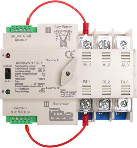 Good BNTai W2R 3P 100A 220V Automatic Transfer Switch Dual Power Switch Mini ATS (W2R 3P 100A 220V Normal Type) in Kuwait