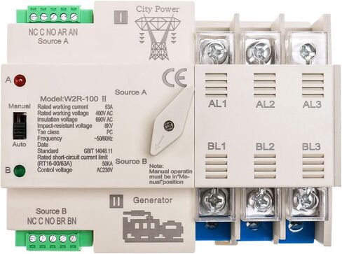 Good BNTai W2R 3P 100A 220V Automatic Transfer Switch Dual Power Switch Mini ATS (W2R 3P 100A 220V Normal Type) in Kuwait