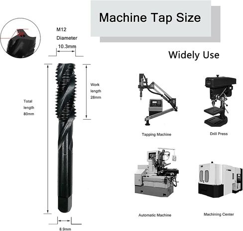 Metric M3 Machine Screw Tap 10pcs HSS Spiral Flute Drill Taps Thread Tapping Tool For Metal(M3) in Kuwait