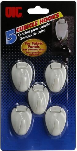Officemate Plastic Cubicle Hooks, White, Set of 5 (30180) in Saudi Arabia