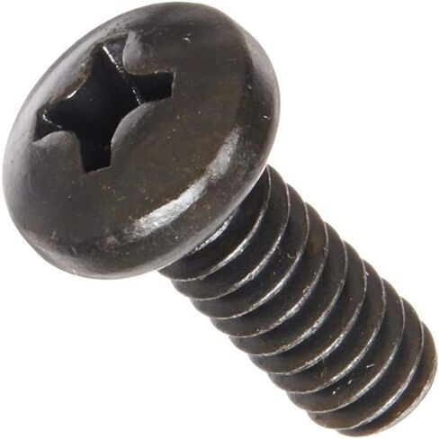 Small Parts Steel Pan Head Machine Screw, Black Oxide Finish, Meets ASME B18.6.3, #2 Phillips Drive, #10-24 Thread Size, 1/2" Length, Fully Threaded, Import (Pack of 100) in Saudi Arabia
