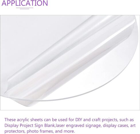 DMiotech 13" Diameter 1.5mm Thick Acrylic Sheet Circle Round Disc PMMA Acrylic Board for Craft DIY Display Project Sign Blank Clear in Saudi Arabia