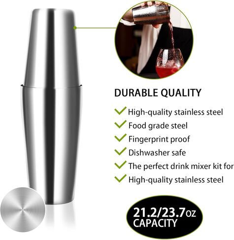 مجموعة شيكر كوكتيل مكونة من 20 قطعة، مجموعة شاكر كوكتيل للنادل، مجموعة ادوات البار مع مجموعة شيكر، هدية انيقة للهالوين/الكريسماس/اعياد الميلاد وما الى ذلك in Kuwait