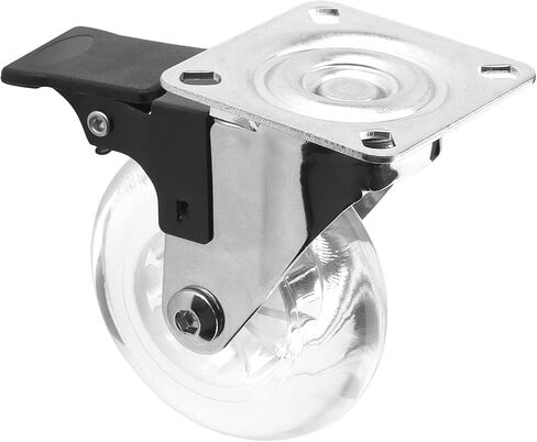 ZEONHEI 3 Inch Swivel Caster Wheels Set of 4, 800lbs Heavy Duty Plate Casters with Mounting Hardware, Clear Caster Wheels Industrial Casters for Furniture and Workbench, Lockable Casters in Saudi Arabia