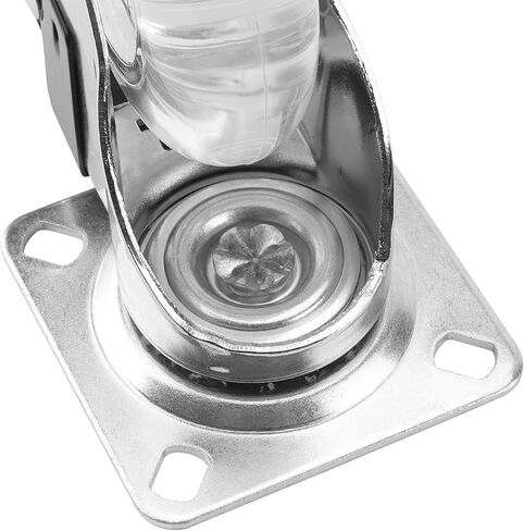 ZEONHEI 3 Inch Swivel Caster Wheels Set of 4, 800lbs Heavy Duty Plate Casters with Mounting Hardware, Clear Caster Wheels Industrial Casters for Furniture and Workbench, Lockable Casters in Saudi Arabia
