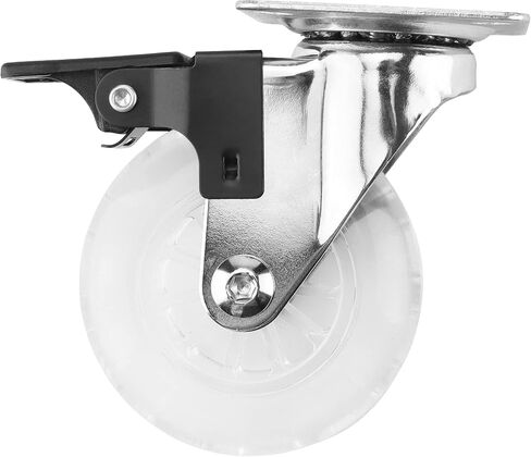 ZEONHEI 3 Inch Swivel Caster Wheels Set of 4, 800lbs Heavy Duty Plate Casters with Mounting Hardware, Clear Caster Wheels Industrial Casters for Furniture and Workbench, Lockable Casters in Saudi Arabia