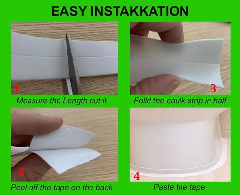 عبوتان من شريط السد - شريط لاصق ذاتي اللصق مقاوم للماء - أبيض 10 أقدام × 1.5 بوصة للمطبخ، والكونترتوب، والحمام، والحوض، وحوض الاستحمام، والمرحاض، وحماية حافة الجدار الأرضية in Kuwait